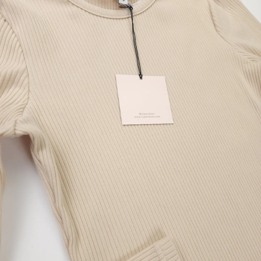 New Superdown Cream Partial Wrap Sweater Dress Size S - Picture 3 of 13